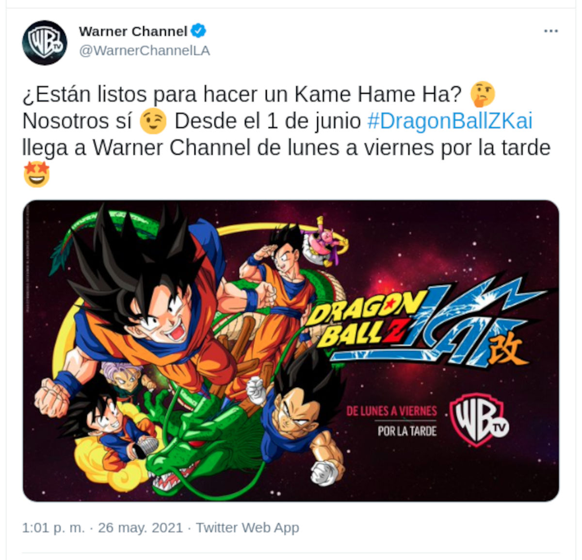 Dragon Ball Kai estará disponible en Warner Channel