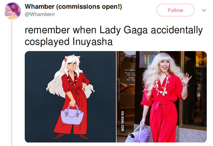 Lady Gaga hace cosplay accidental de Inuyasha y se viraliza