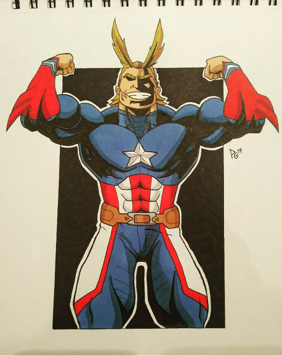 All Might de My Hero Academia se convierte en Capitán América en este mash-up