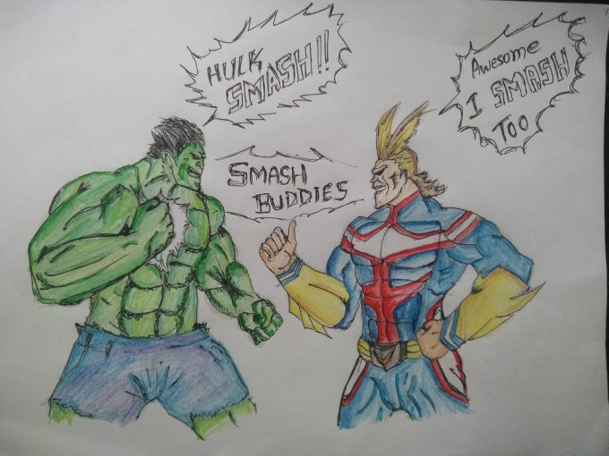 Los fans reúnen a All Might y Hulk en My Hero Academia