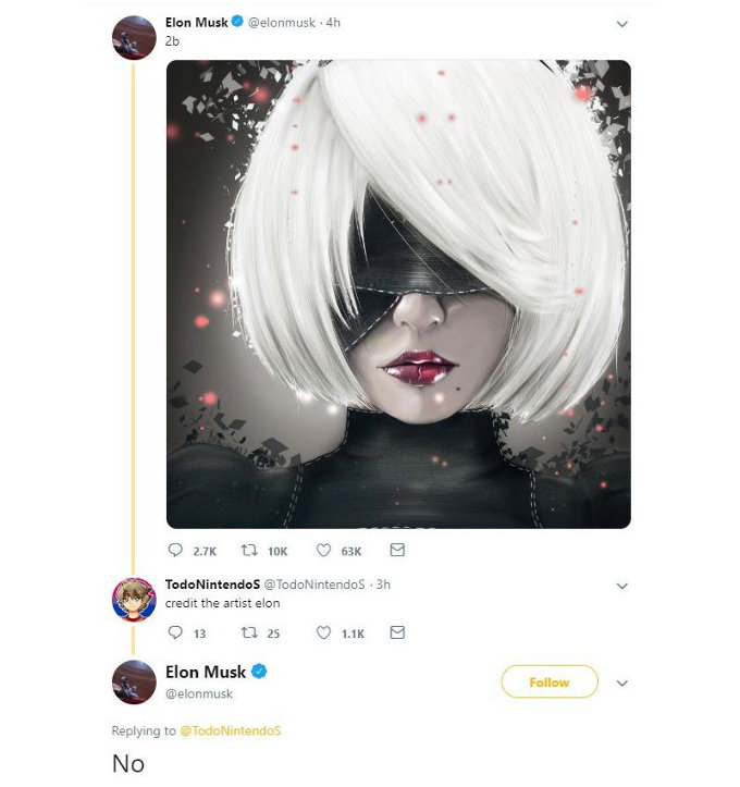 Tras controversia con 'NieR: Automata', Elon Musk 'borra' su cuenta de Twitter