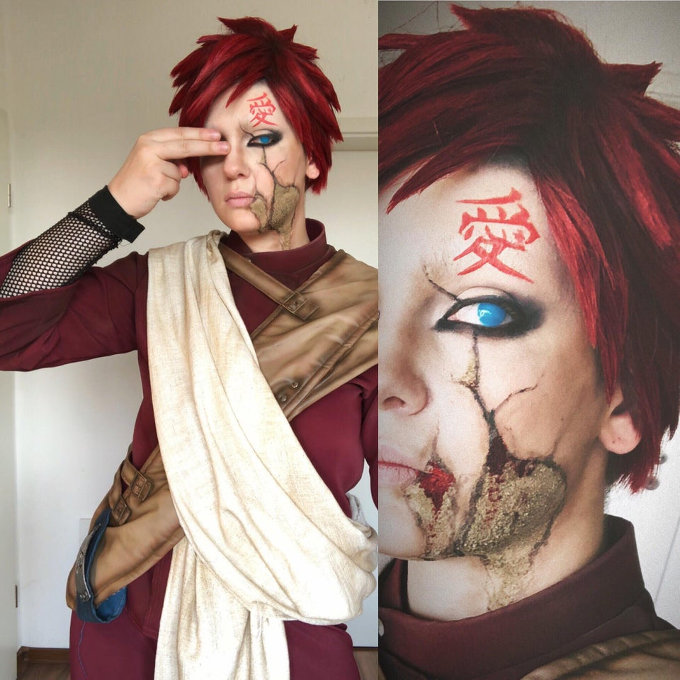Este cosplay de Gaara de Naruto es impresionante
