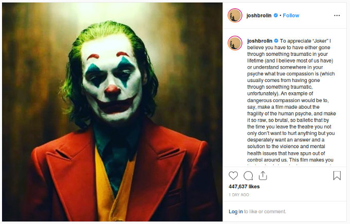 'Thanos' ya vio Joker y esto fue lo que pensó