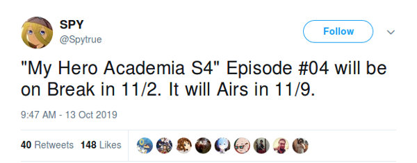 La Temporada 4 de My Hero Academia se tomará un pequeño descanso