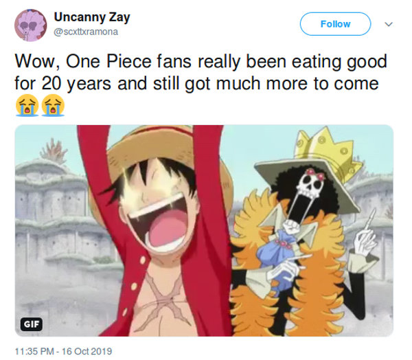 El anime de One Piece cumple 20 años y los fans lo celebran