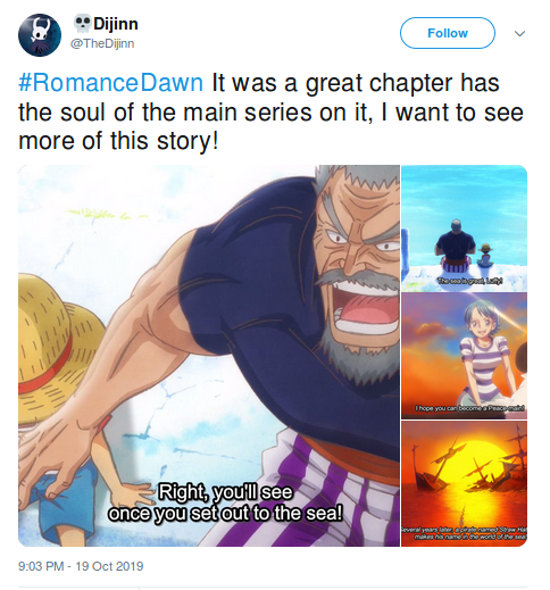 One Piece: El anime de Romance Dawn es un éxito