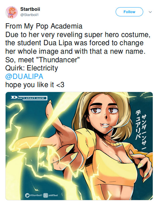 Dua Lipa se convierte en heroína de My Hero Academia