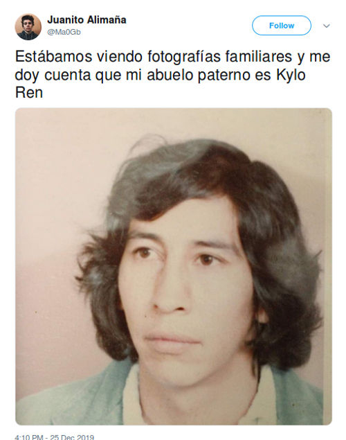 Ahora resulta que el abuelo de medio Twitter es Kylo Ren mexicano