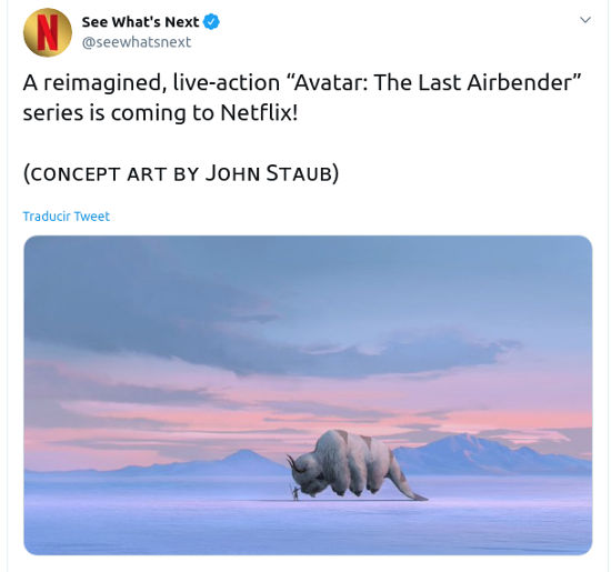 Netflix está por comenzar su propia versión de Avatar: The Last Airbender