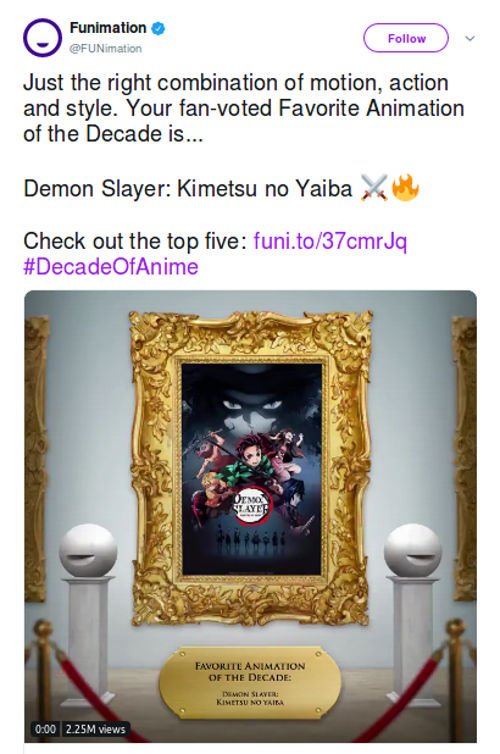 Ni Shingeki no Kyojin, ni One-Punch Man: Kimetsu no Yaiba es el anime de la década