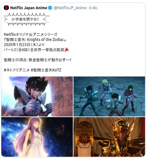 Ya sabemos cuándo vuelve Knights of the Zodiac: Saint Seiya