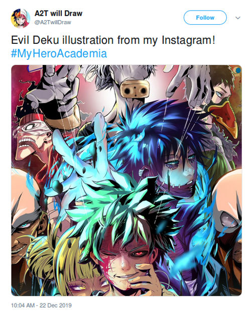 Así se vería Deku de My Hero Academia como un villano
