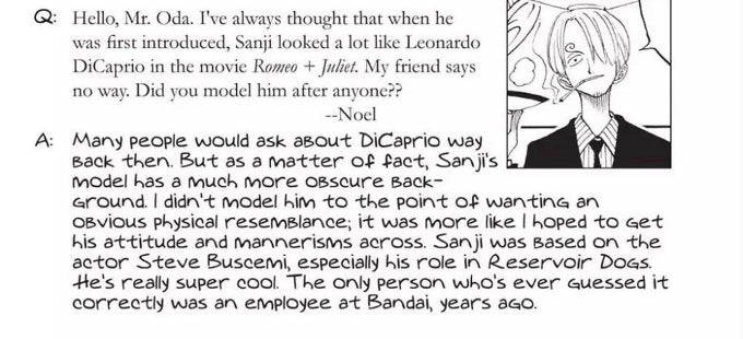 Sanji de One Piece se inspiró en un famoso actor de Hollywood