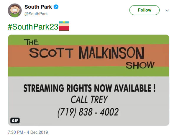 Baby Yoda ahora está en South Park