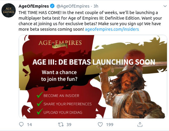 Age of Empires 3: Definitive Edition comenzará pronto su beta