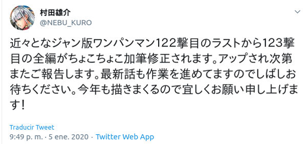 El manga de One-Punch Man tendrá algunos cambios