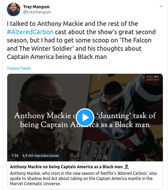 Anthony Mackie quiere un Capitán América represente a todos