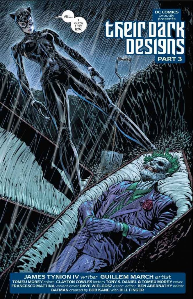 Catwoman descubre el cadáver del Joker.