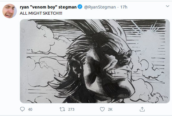 Artista de Venom y Spider-Man dibuja a All Might de My Hero Academia