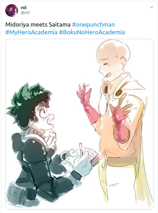 My Hero Academia: Imaginan encuentro entre Deku y Saitama