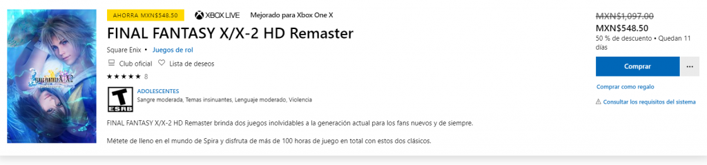 Videojuegos en Xbox Live