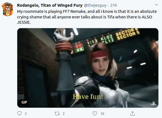 A un lado Tifa y Aeris: Jessie es la favorita en Final Fantasy VII Remake