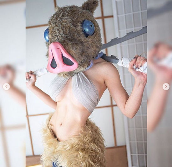 Así podría verse Inosuke de Demon Slayer como mujer