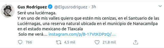 La muerte de Gus Rodríguez impacta las redes sociales