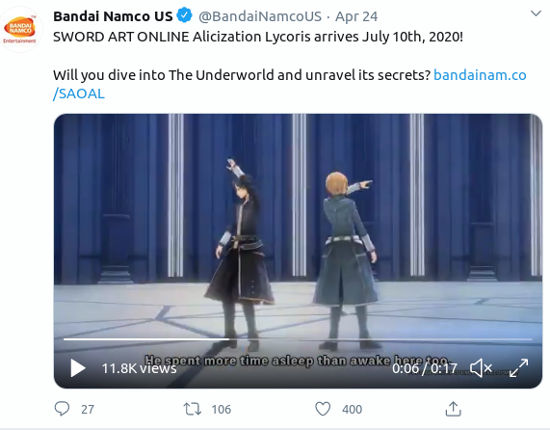 Sword Art Online: Alicization Lycoris retrasa su salida por el coronavirus