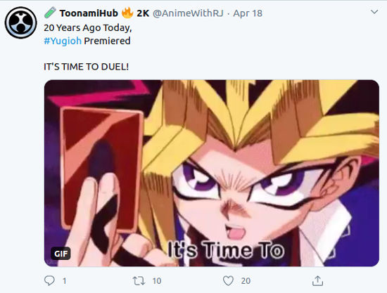 Fans celebran los 20 años del anime de Yu-Gi-Oh!