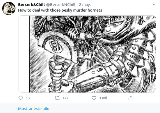 Berserk se hace viral por... ¡avispones!