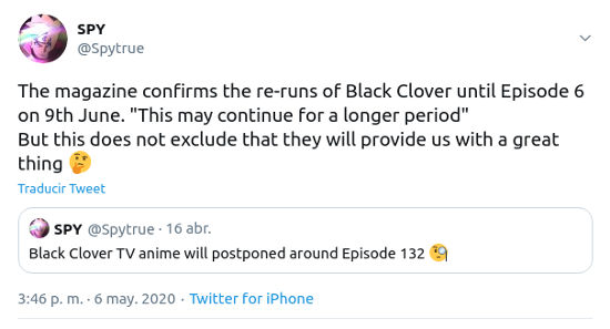 El anime de Black Clover podría regresar en junio