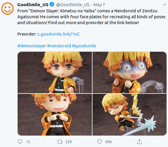 Zenitsu de Demon Slayer consigue su propio Nendoroid