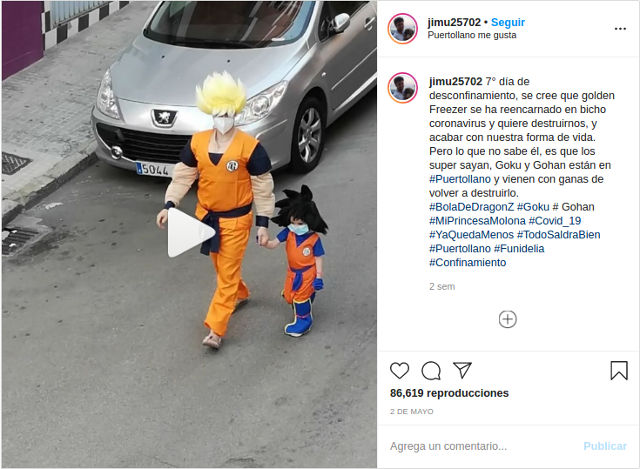 En medio de la pandemia, padre e hija hacen cosplay de Dragon Ball Z