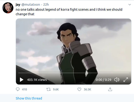 Fans recuerdan una gran pelea de La leyenda de Korra