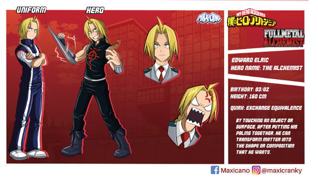 Así se vería Edward Elric en el mundo de My Hero Academia