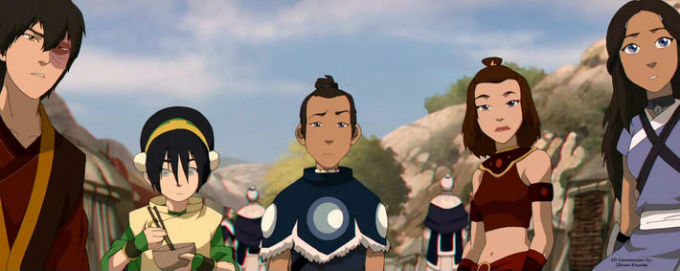 Zuko, Toph, Soka, Suki y Katara de Avatar.