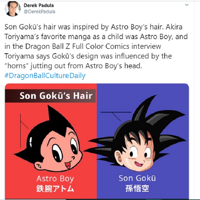 astro Boy con Goku de Dragon BallTweet donde se compara a 