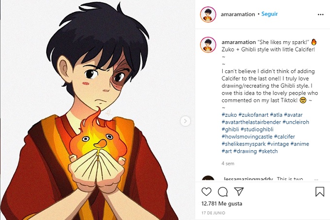 Zuko de Avatar como personaje de Studio Ghibli por amara Gantz