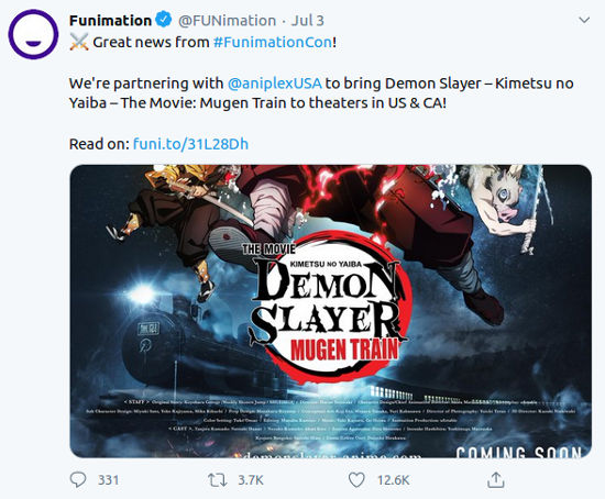 Funimation traerá la película de Kimetsu no Yaiba a América