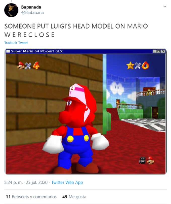 Modelo de Luigi implementado en Super Mario 64
