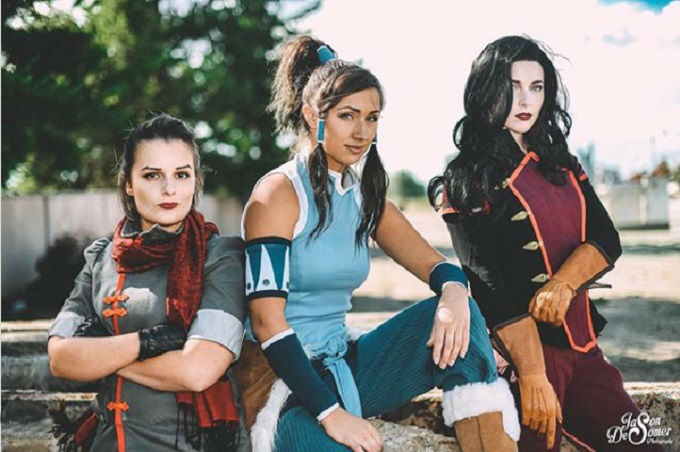 Cosplay de Asami, Korra y Mako de Avatar