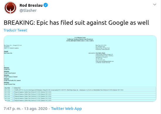 Epic Games se lanza en contra de Apple y Google y los demanda por monopolio