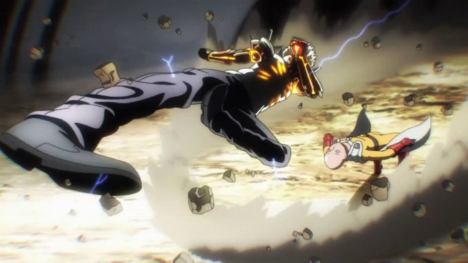 One Punch Man pelea entre Genos y Saitama