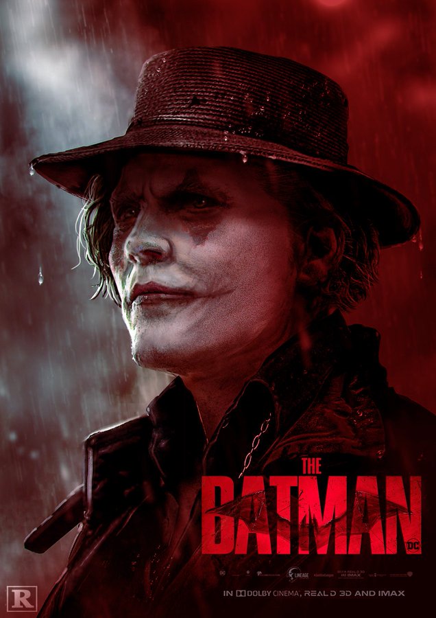 Arte de Johnny Depp como el Joker creado por Boss Logic.