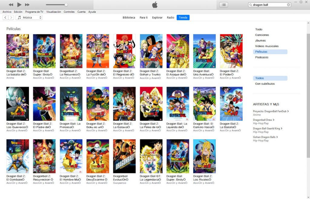 Dragon Ball Z iTunes