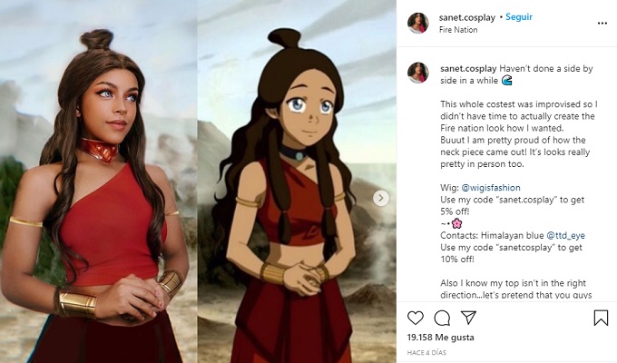 Avatar Katara Cosplay nacion del fuego