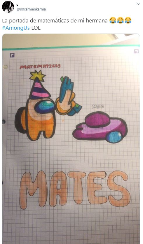 Among Us: Estudiante hace viral su graciosa portada de matemáticas