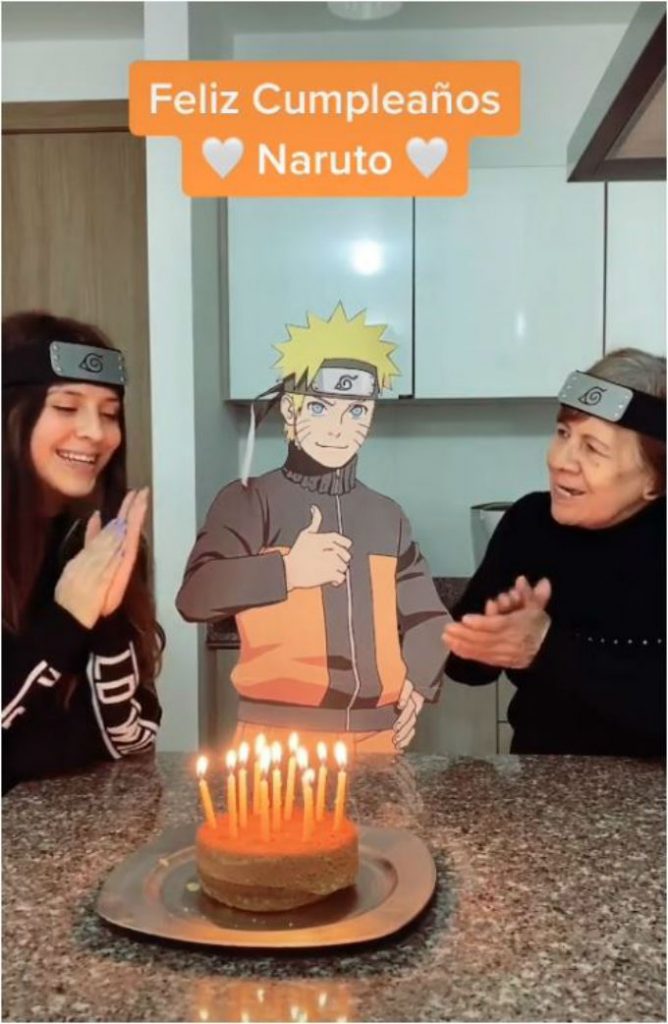 Abuelita celebra cumpleanos de Naruto