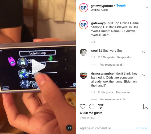 Among Us parece que ahora es 'Anti-Trump'